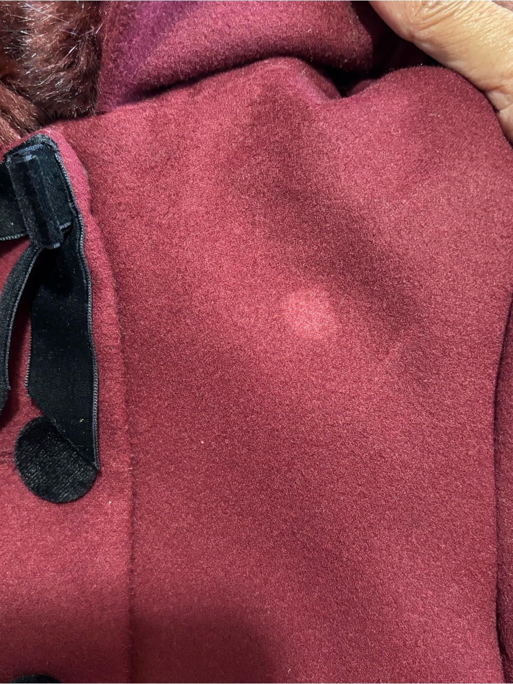 Edgehill Collection Single-Breasted Girl’ 4/5 Burgundy Coat removable collar - Picture 9 of 9